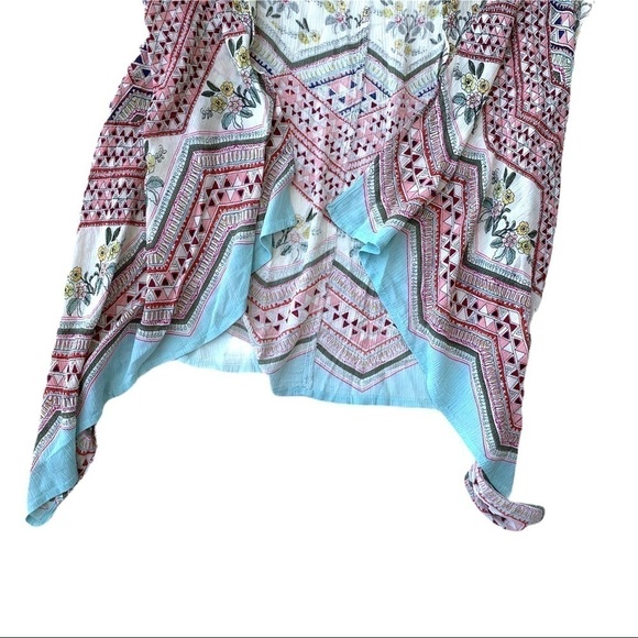 Francesca’s Blue Rain Floral Boho Chic Long Floral Kimono Size Small - Picture 10 of 16